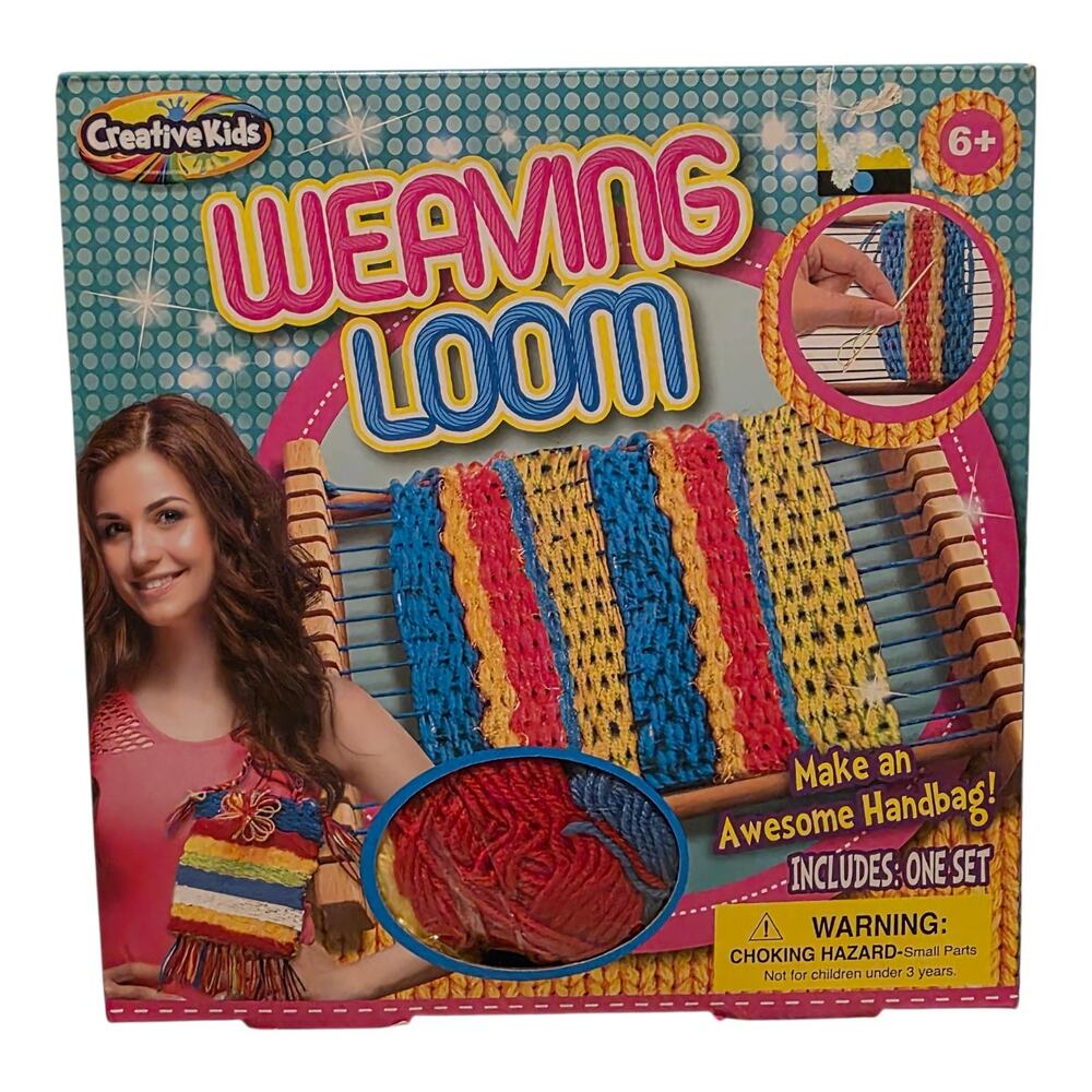 Creative Kids Weaving Loom Handbag Craft Kit Ages 6+ Complete DIY Weaving Set